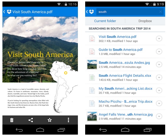 Dropbox for Android  Introducing doc previews and smarter search