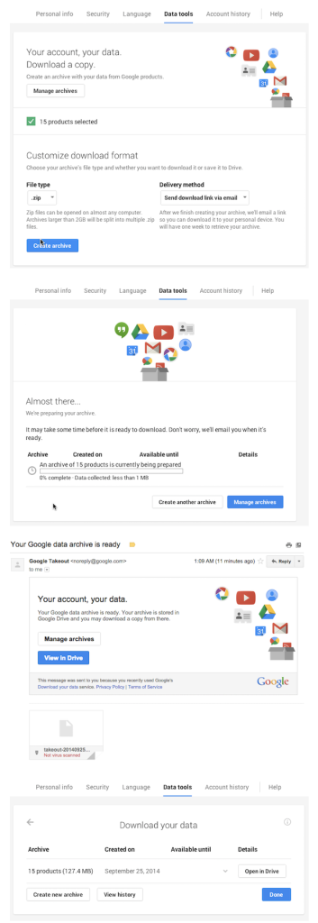 New Interface for Google Takeout2