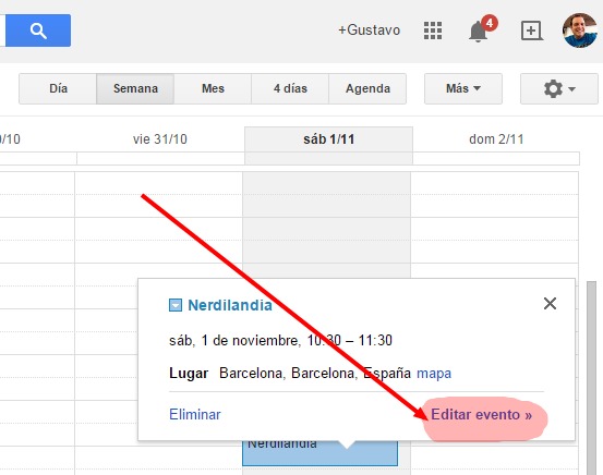 Google Calendar evento 1