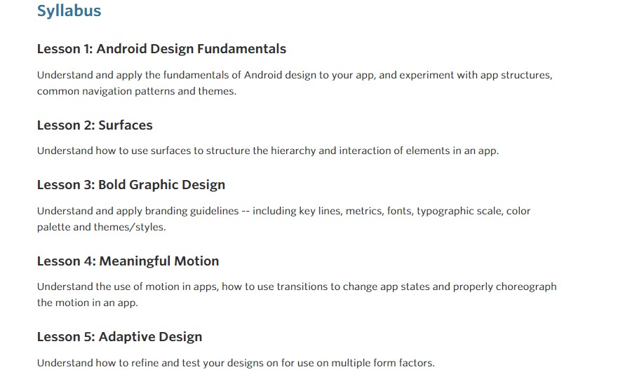 Android Design for Developers   Udacity